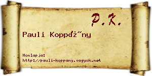 Pauli Koppány névjegykártya